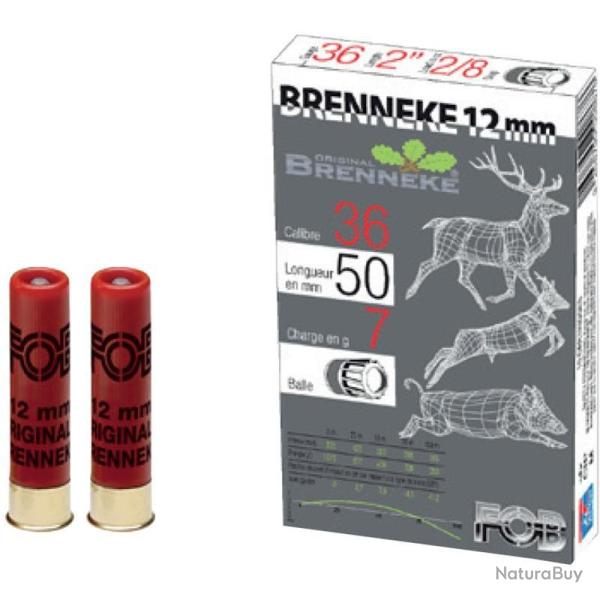 CARTOUCHE FOB brenneke 12MM/50 7g (balle) x10