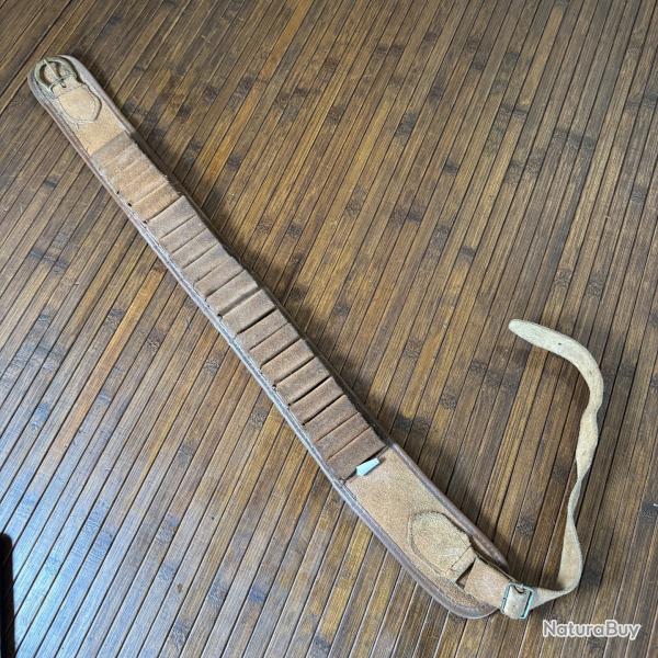 CEINTURON EN CUIR DAIM ITALIEN DE QUALIT� CARTOUCHI�RE 20 CARTOUCHES DE 12