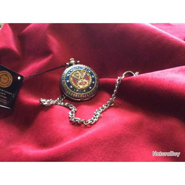 Montre gousset plaqu argent Gnral LEE avec l'aigle pour sudistes