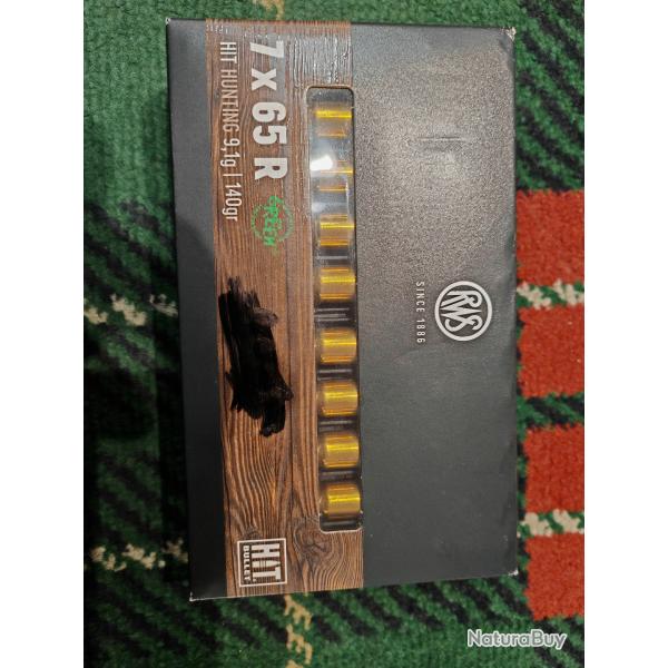 Balles RWS 7X65R Hit Hunting Green 9.1 Gr/140 Grs
