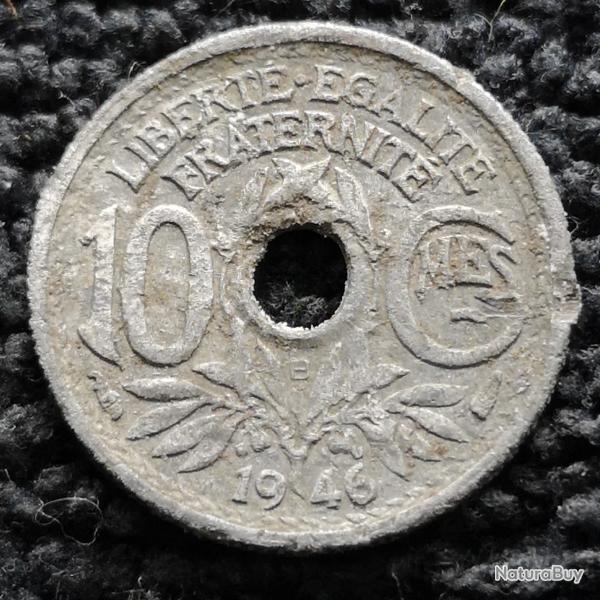 Monnaie France - 1946 B - 10 centimes Lindauer Petit module (17 mm) (Grade : AB) - Ref N1346