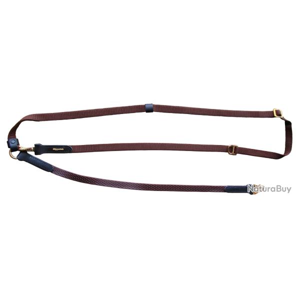 Laisse chien NIGGELOH bandouli�re grip marron