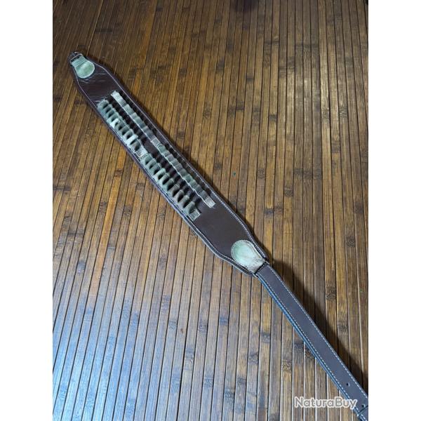 NEUF ! CEINTURON CARTOUCHI�RE EN CUIR 20 TUBES A BALLE