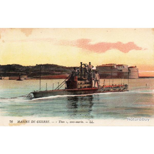 CPA - MARINE DE GUERRE- " Thon " sous-marin N�1583