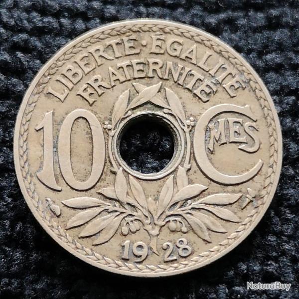 Monnaie France - 1928 - 10 centimes Lindauer Cupronickel (Grade : TTB) - Ref N0840