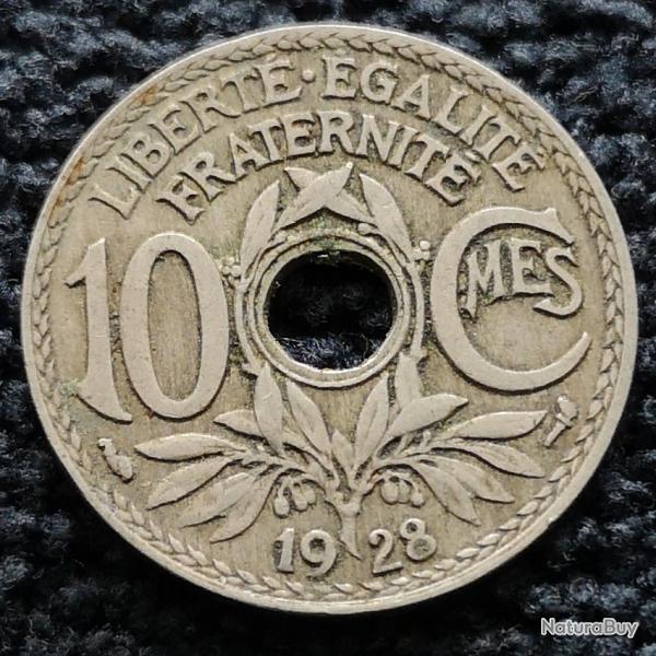 Monnaie France - 1928 - 10 centimes Lindauer Cupronickel (Grade : TB) - Ref N1256