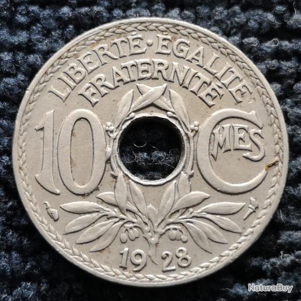 Monnaie France - 1928 - 10 centimes Lindauer Cupronickel (Grade : TTB) - Ref N1397