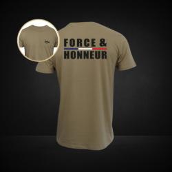 T shirt Force Honneur Liser&eacute; Coyote