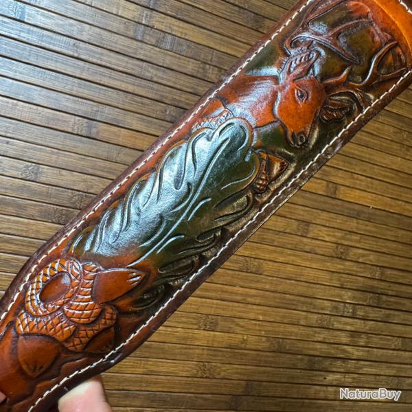 BELLE ET ROBUSTE SANGLE ARTISANAL - BRETELLE EN CUIR POUR FUSIL ET CARABINE