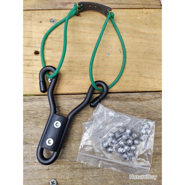 Lance pierre m�tal de marque GIA Slingshot Pour �lastiques tubulaires