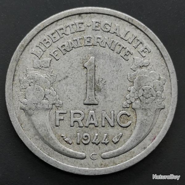 Monnaie France - 1944 C - 1 franc Morlon Aluminium, l�g�re (1.3 gr) (Grade : TB) - Ref N0360