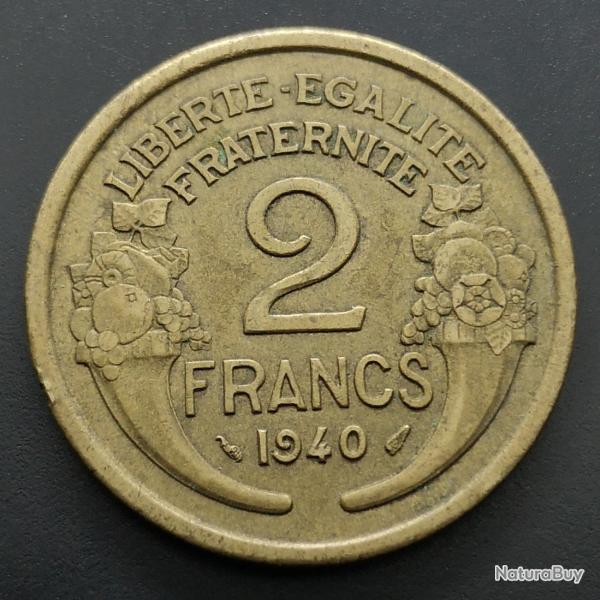 Monnaie France - 1940 - 2 francs Morlon Cupro (Grade : TB) - ref N0656