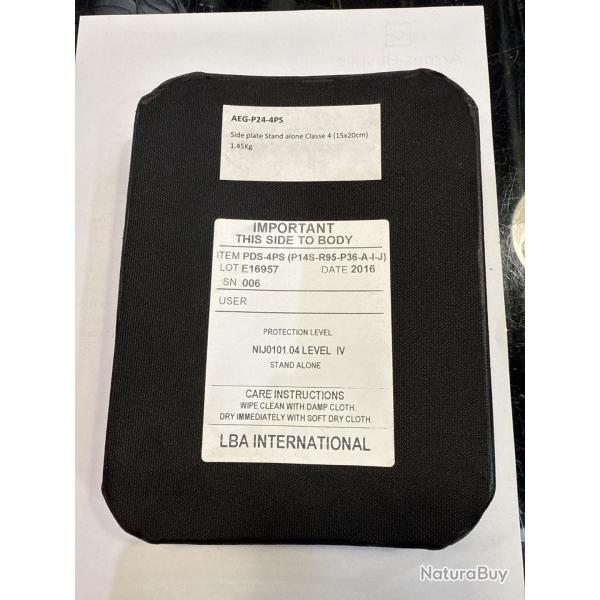 Plaque latrale pare balle stand alone 15x20cm 21mm d'paisseur LBA international classe 4