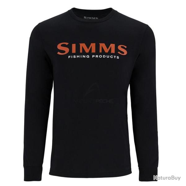 Tee shirt SIMMS Logo Shirt LS Jet Black L