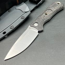 Couteau Bushcraft Gerber Convoy Lame Acier Acier 440A Manche Micarta Vert Etui GFN