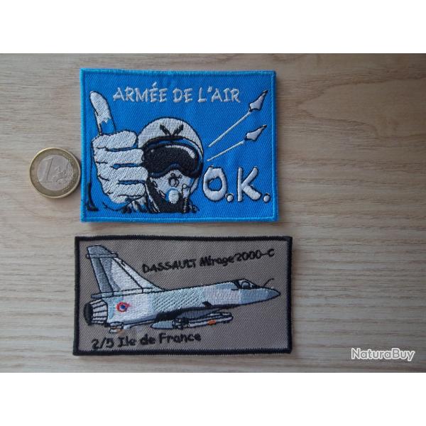 lot militaire �cussons insignes Dassault mirage 2000 c arm�e air avion de chasse