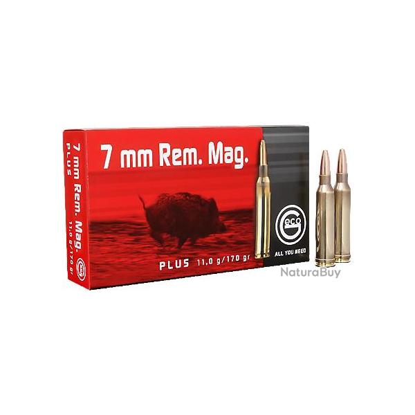 Cartouches GECO calibre 7MM REM MAG plus 11g 170grs x20