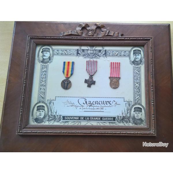 Cadre m�dailles d'un Poilu WW1
