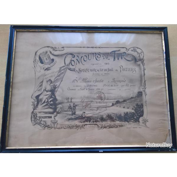 Cadre Concours de tir au fusil de guerre Lebel