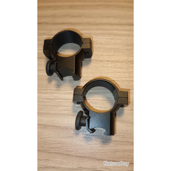 Collier montage lunettes Diamtre 25.4mm, pour Rail 11mm , Hauteur 15mm