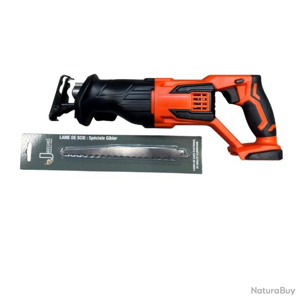 Scie sabre batterie pour d�couper le gibier JANUEL batterie20V avec LED + lame A OS 21CM
