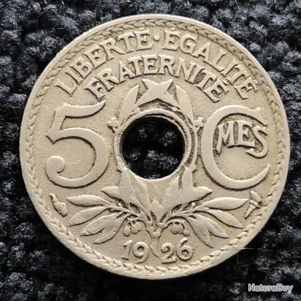 Monnaie France - 1926 - 5 centimes Lindauer Cupronickel (Grade : TTB) - Ref N990
