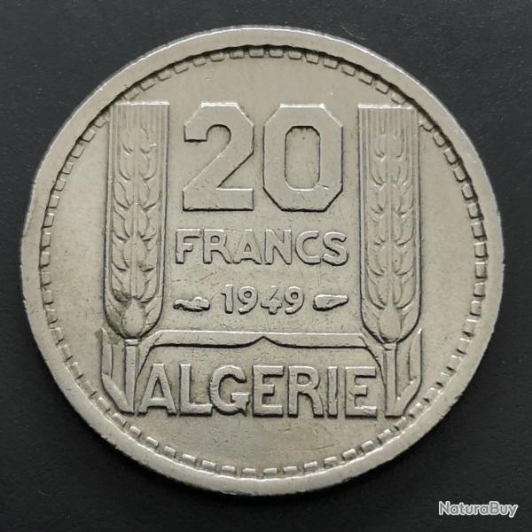 Monnaie Alg�rie - 1949 - 20 francs Turin (Grade : TTB) - ref N0338