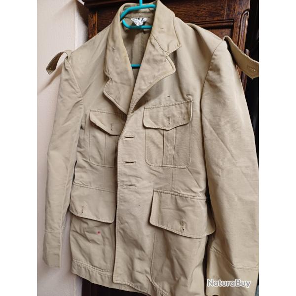 Authentique veste militaire l�g�re kaki OUTRE-MER ann�es 70
