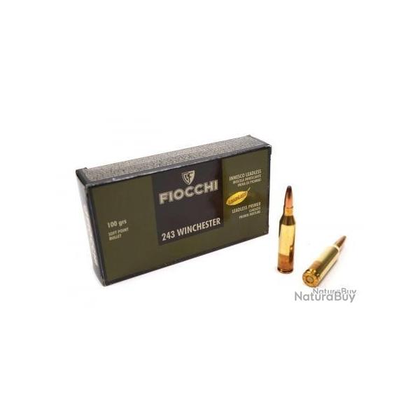 CARTOUCHES FIOCCHI calibre 243 WIN SP 100grs x20