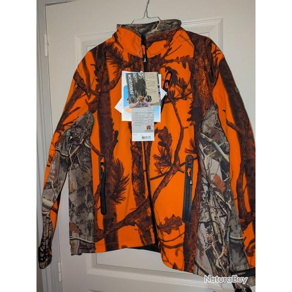 Blouson Softshell PERCUSSION Ghostcamo Black & Blaze - Taille L