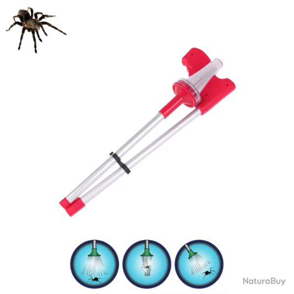 Pi�ge Attrape Araign�e Cafard Insecte Manche 83cm Capture Sans Contact Rouge
