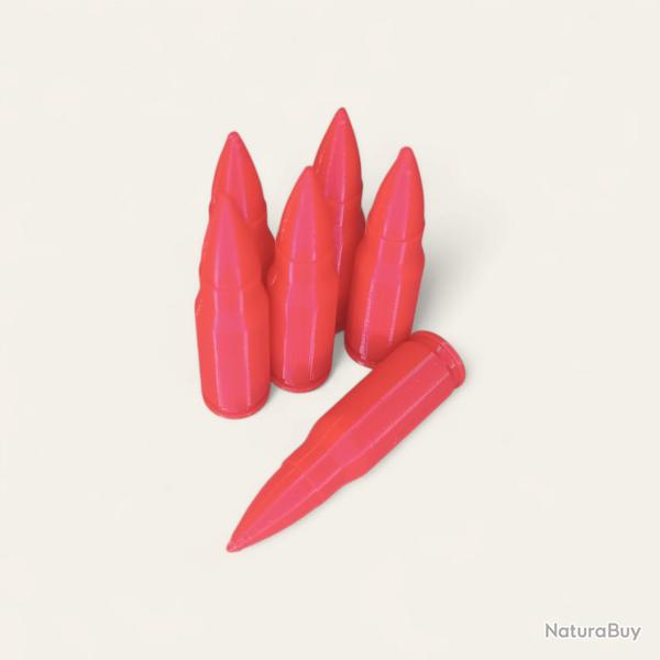 6 Cartouches Amortisseur/Manipulation Rouge en 8mm KURZ (7,92x33) - Made in France