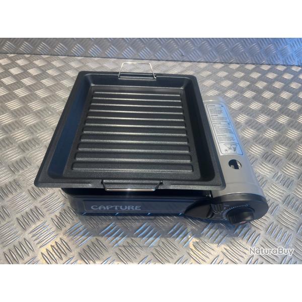 plaque grill cuisson acier Inoxydable antiadhesive pour rechaud camping randonne peche chasse