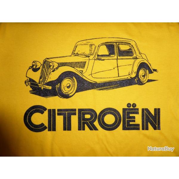 DESTOCKAGE : tee shirt CITROEN TRACTION AVANT ( tailles S M L ) girasol 185 grs