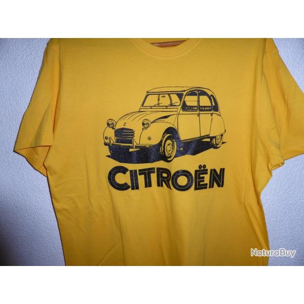 DESTOCKAGE : tee shirt CITROEN 2CV ( taille S M ) girasol 185 grs