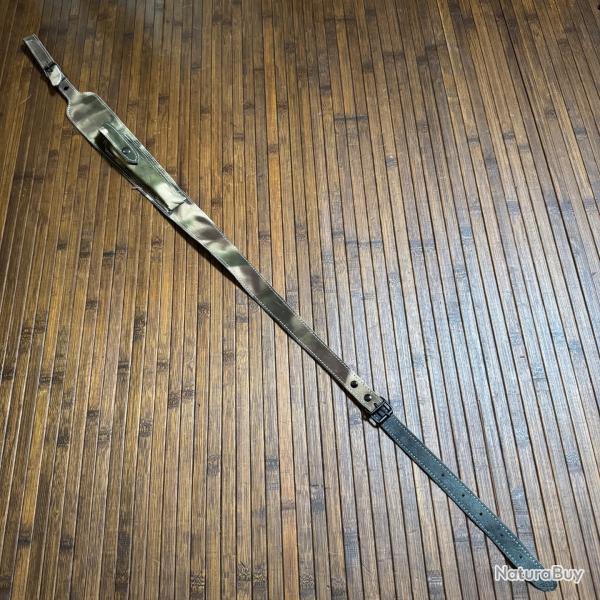 SANGLE - BRETELLE EN CUIR CAMO POUR CARABINE ET FUSIL NEUF