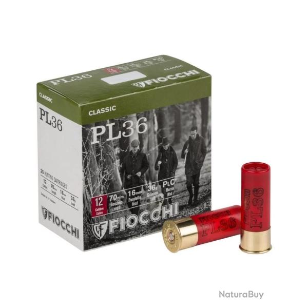 CARTOUCHE FIOCCHI PL36 calibre 12/70 36g Bourre jupe n5 x25
