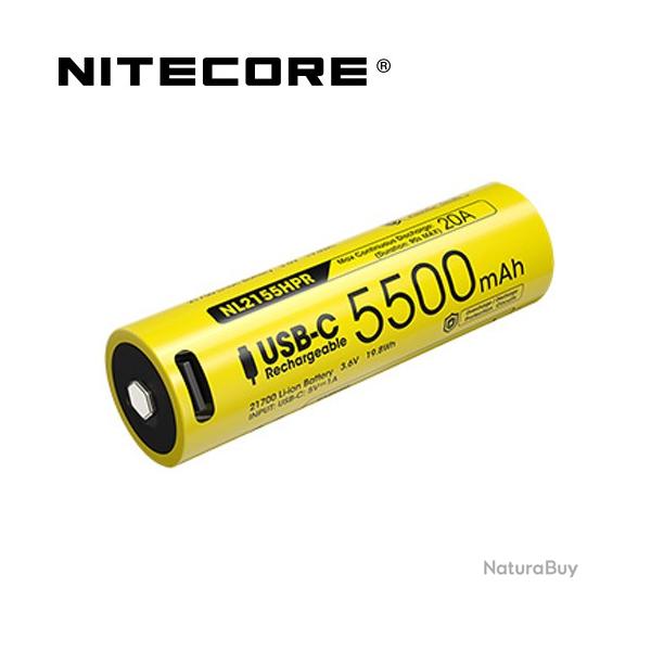 Batterie Nitecore NL2155HPR 5500mAh 3.6V li-ion protge Haute Performance - port USB-C