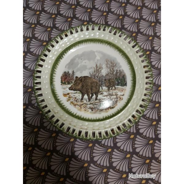 Assiette dcorative faence de Lunville (Keller et Guerin)