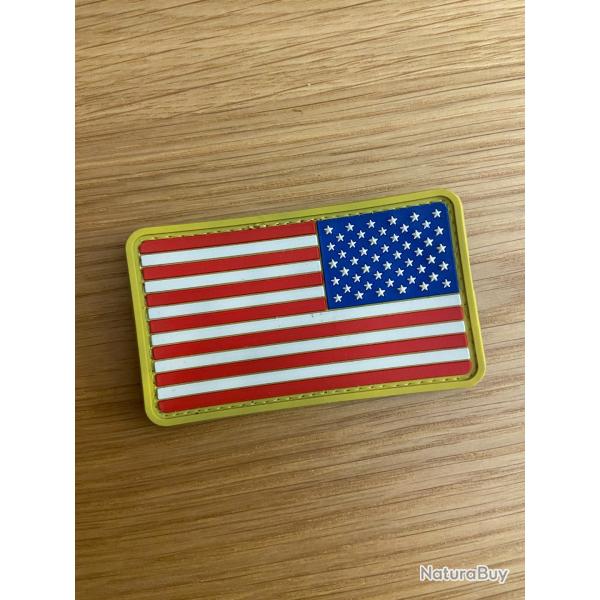 cusson Drapeau Amricain United States Army U.S.A Patch Velcro rouge blanc bleu jaune PVC Neuf