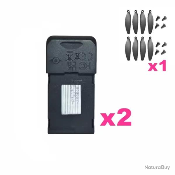 2x Batteries Drone 3.7V 1800mAh + 8 Hlices pour KY102/KY102 MAX | Accessoires Recharge & Rparation