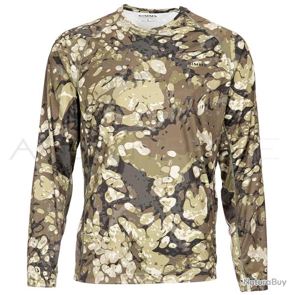 Tee shirt SIMMS Solarflex crewneck Prints riparian camo XL