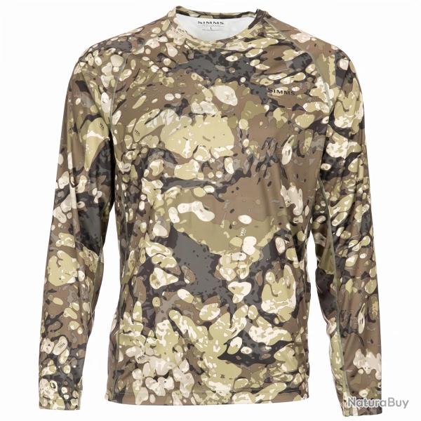 Tee shirt SIMMS Solarflex crewneck Prints riparian camo