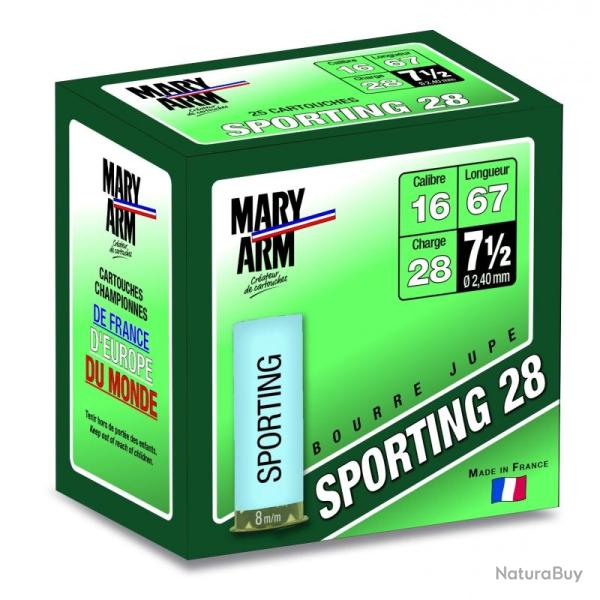CAL 16 MARY ARM SPORTING 28 BJ 7,5 1 boite de 25 cartouches