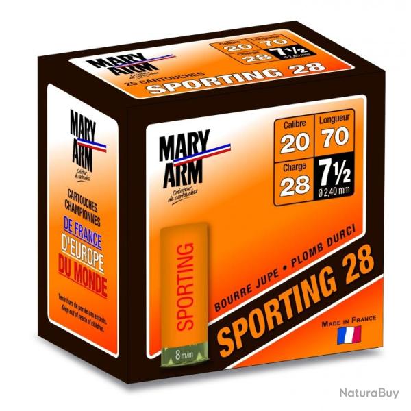 CAL 20 MARY ARM SPORTING 28 7,5 10 boites pour 250 cartouches
