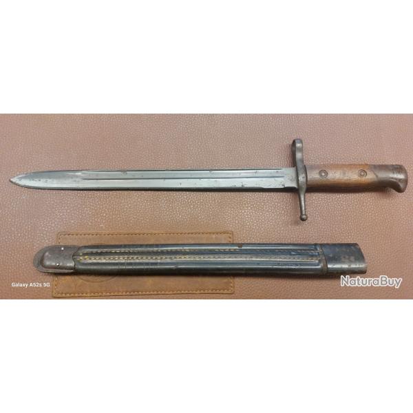original ww1et www2 ,m1891 Baonnette I talienne  Carcano Terni avec son etui