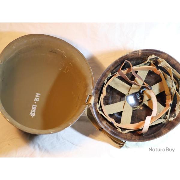 CASQUE fran�ais M51  lourd + liner neuf - Guerre INDOCHINE Alg�rie  Z�ro KM ! en  excellent �tat