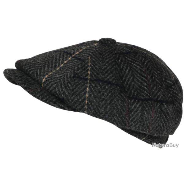 Beret Casquette Gavroche Grise Irlandaise � Chevrons en Laine Gurwal Taille unique Gris