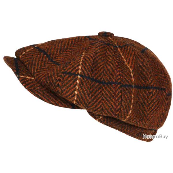 Beret Casquette Gavroche Orange Irlandaise � Chevrons en Laine Gurwal Taille unique Orange