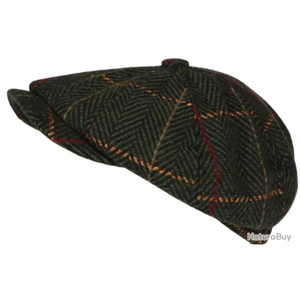 Beret Casquette Gavroche Verte Irlandaise � Chevrons en Laine Gurwal Taille unique Vert